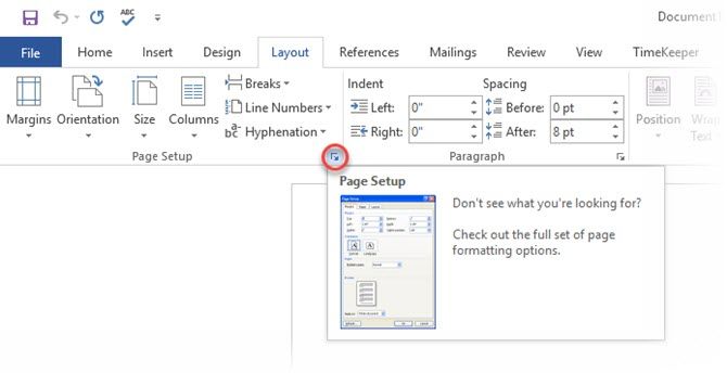 Microsoft Word - Page Setup