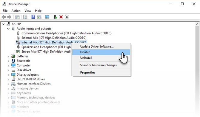 dts audio control panel microphone mute windows 10