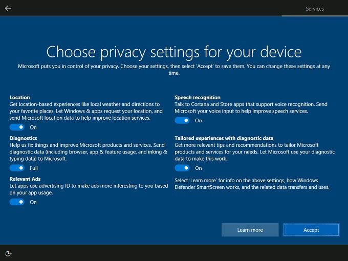 windows 10 creators privacy