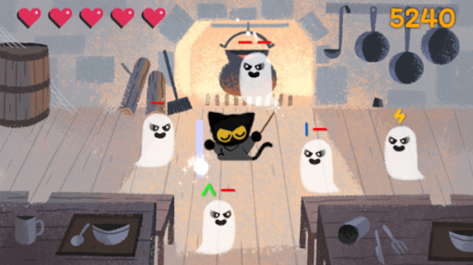 Google's Halloween game, Spooky Cat, is great on computer and mobile