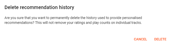 google play music delete recommendations confirm