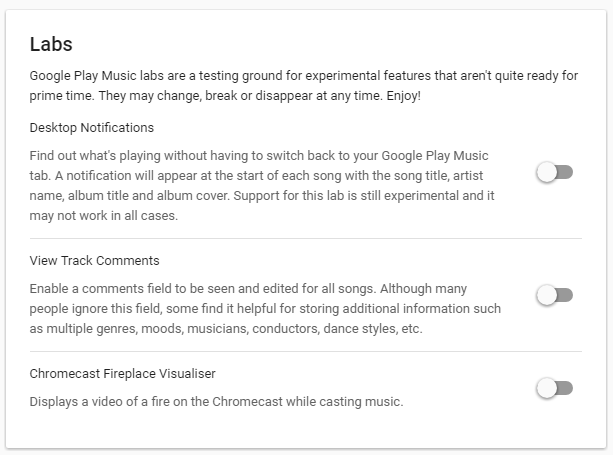 google play music labs