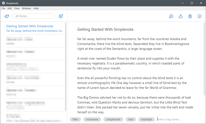 Simplenote note-taking app