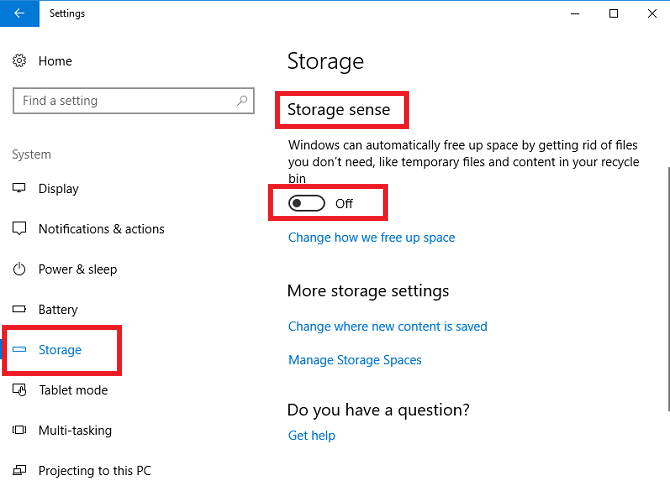 windows 10 settings system storage spaces
