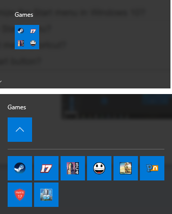 windows start menu games folder