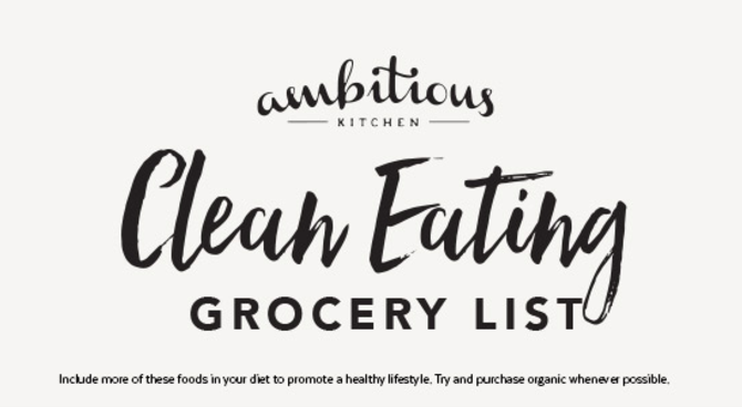 clean eating grocery list