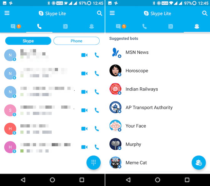 android lite apps skype