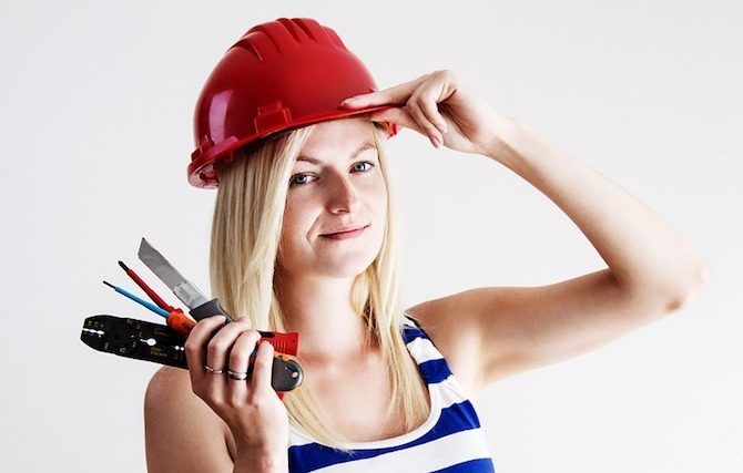 diy repair replace woman fix tools
