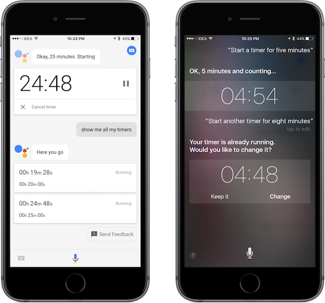 google assistant iphone timers