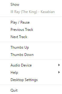 google play music desktop player system tray