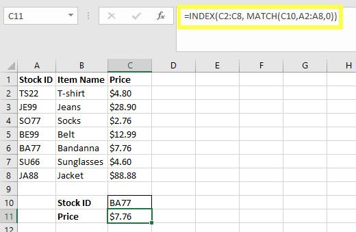 Search Excel Spreadsheets Faster: Replace VLOOKUP With INDEX and MATCH