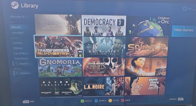 steam link device library