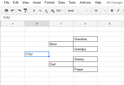 genealogy google sheets