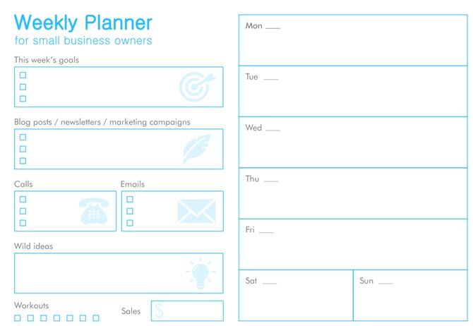 Weekly Planner for Small Business Owners