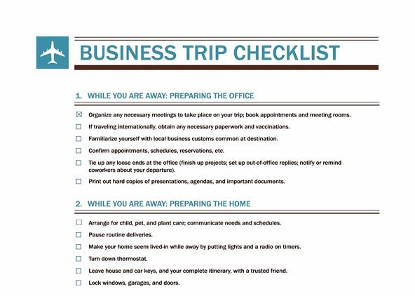 business trip checklist