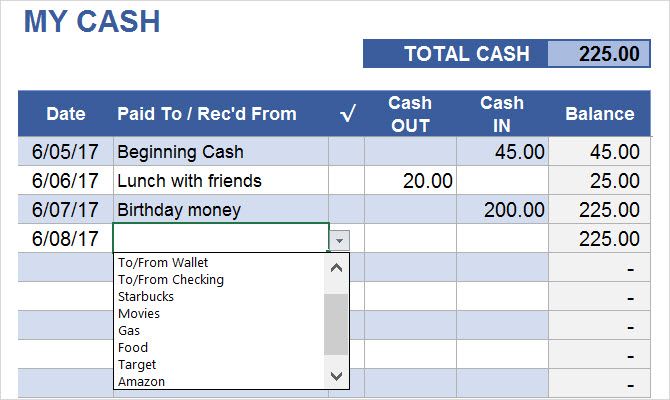 money tracker spreadsheet