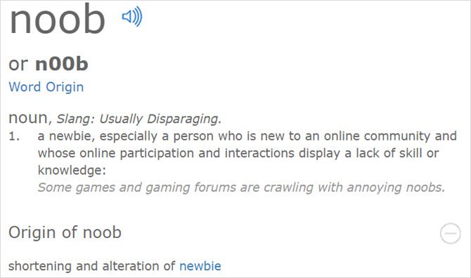 noob defined