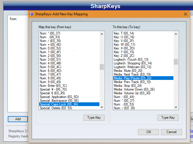 sharpkeys remapping