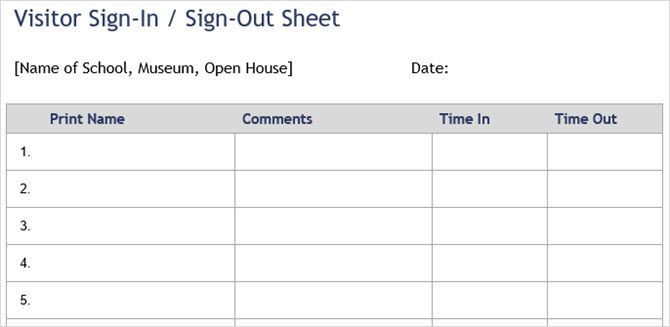 visitor sign-in template word vertex42