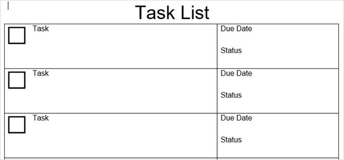 task list template word tidyform