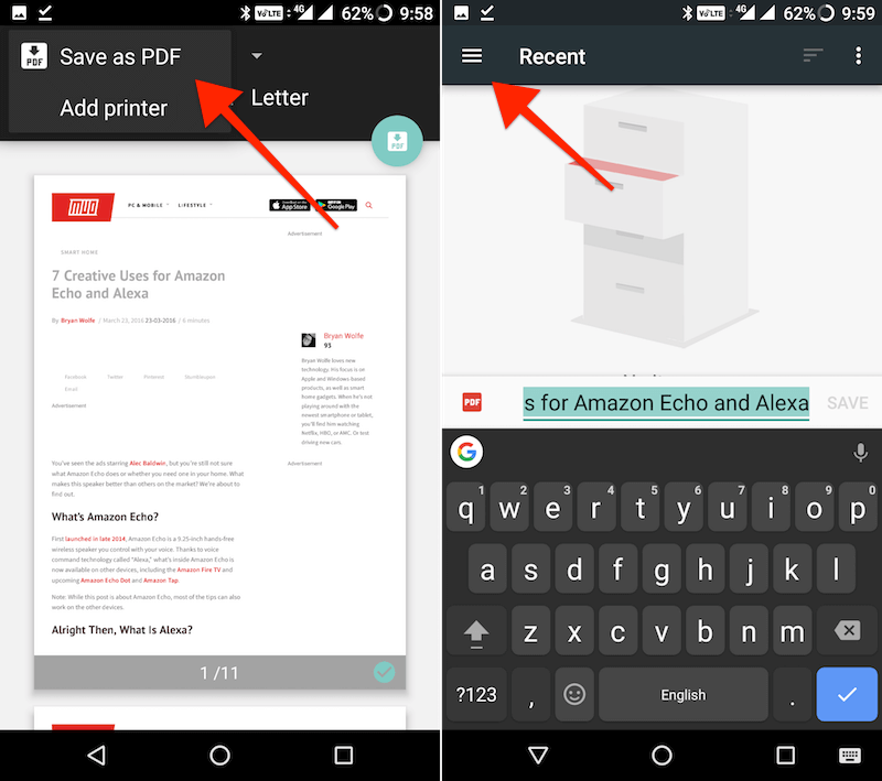 convert web page to PDF in Chrome for Android 2