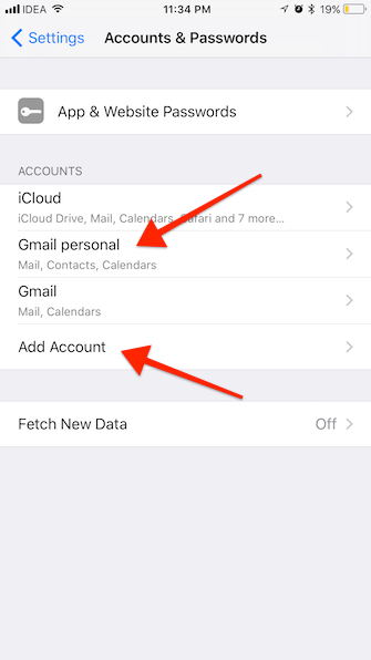 iPhone to Android contacts settings 1
