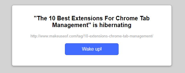 tab hibernation chrome extension