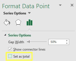 waterfall format data point excel