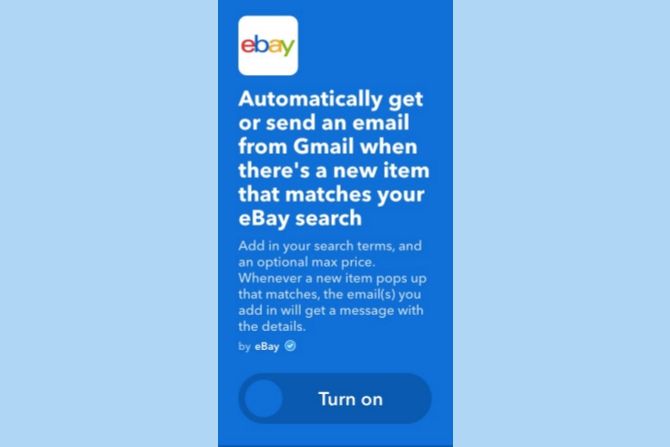 ifttt gmail ebay search match