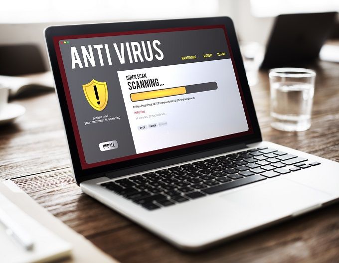 antivirus scan on laptop