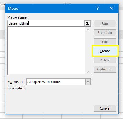 excel create macro