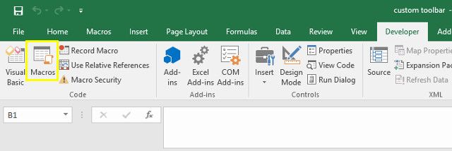 excel developer macros