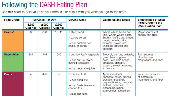 dash national health institute's diet plan