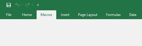 excel empty macros tab