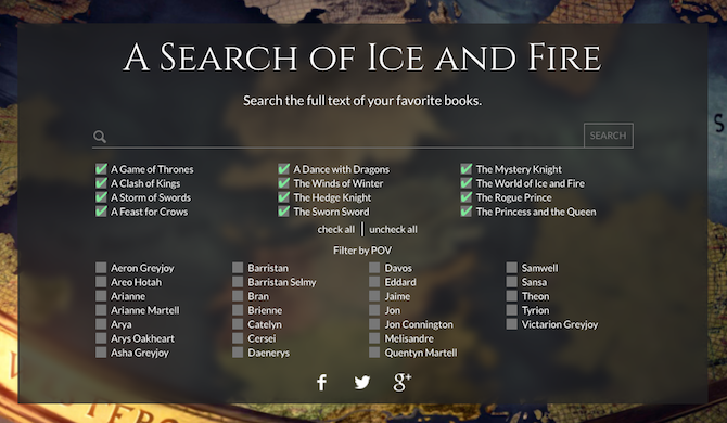 a search of ice and fire