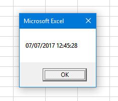 excel message box