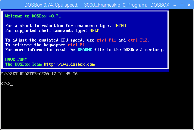 DOSBox for Raspberry Pi