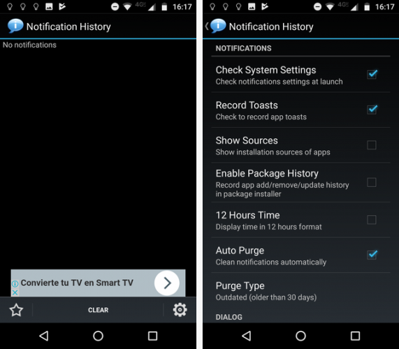 notification history android
