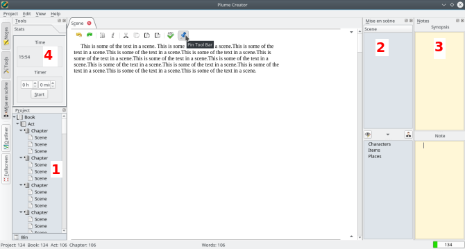 linux novel writing app plume