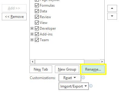 excel rename macro