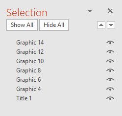 powerpoint selection pane in use