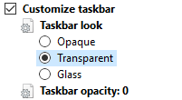 taskbar transparent