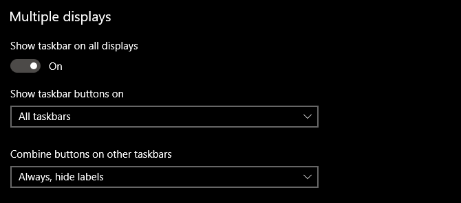 windows 10 taskbar multiple displays