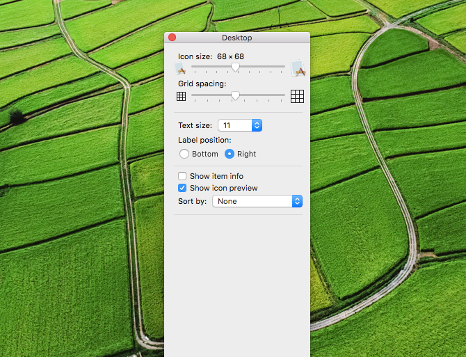 mac desktop clutter adjust icon size