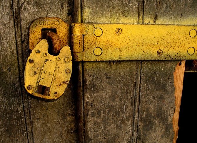rusted padlock