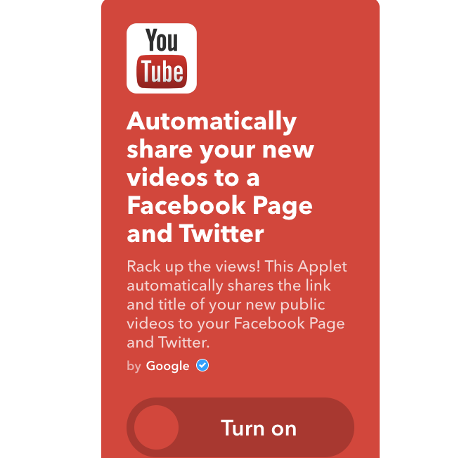 youtube ifttt share to twitter and facebook