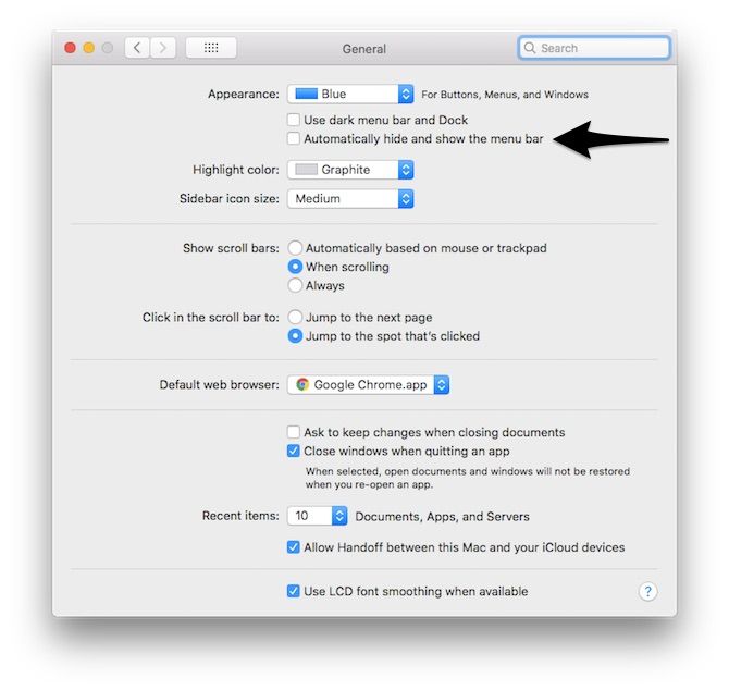 mac desktop clutter hide and show menu bar