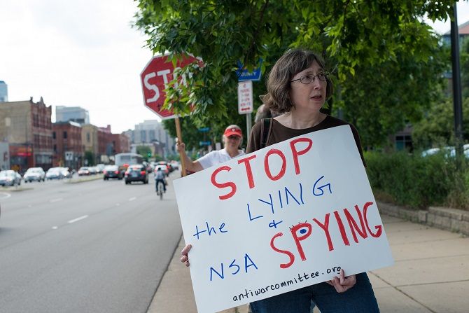 people protest spying and privacy