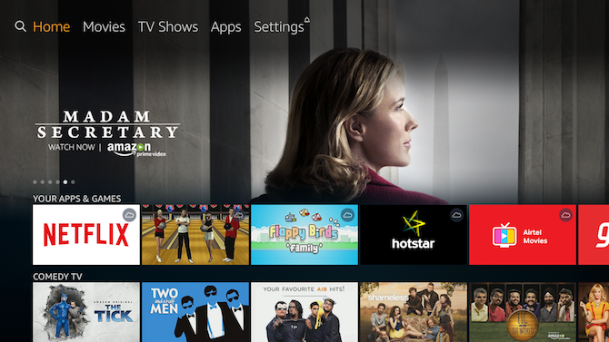 Image result for amazon fire tv home screen