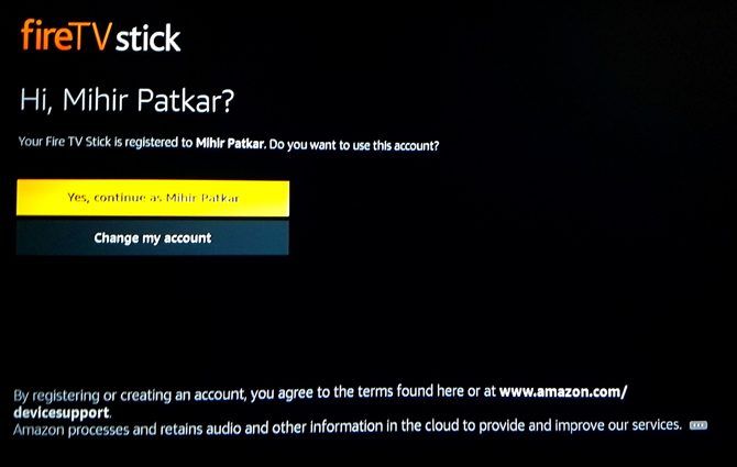 how to use firestick on another account